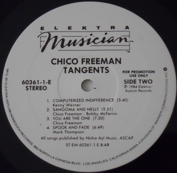Chico Freeman Featuring Bobby McFerrin : Tangents (LP, Album, Promo)