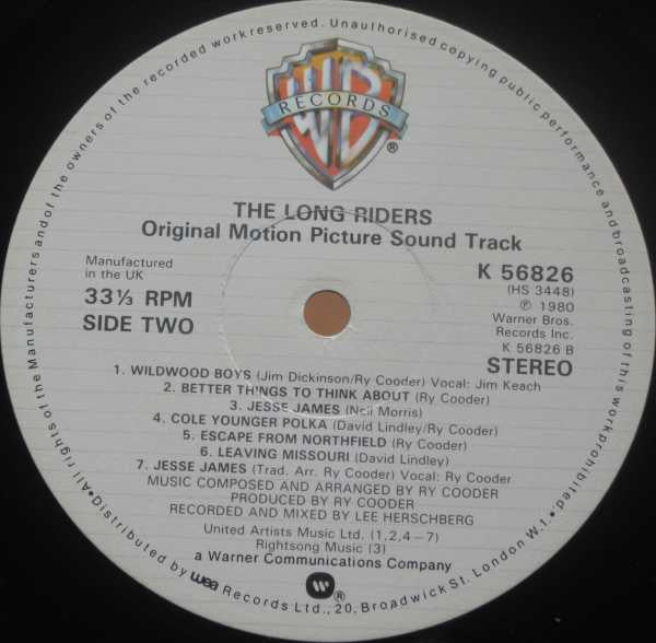 Ry Cooder : The Long Riders (Original Sound Track) (LP, Album)