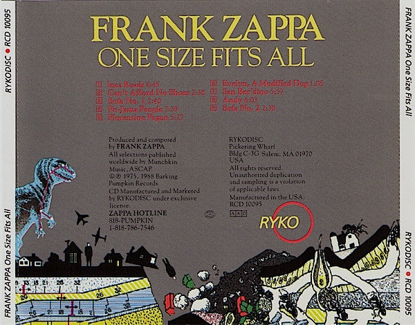 Frank Zappa And The Mothers Of Invention* : One Size Fits All (CD, Album, RE, Den)