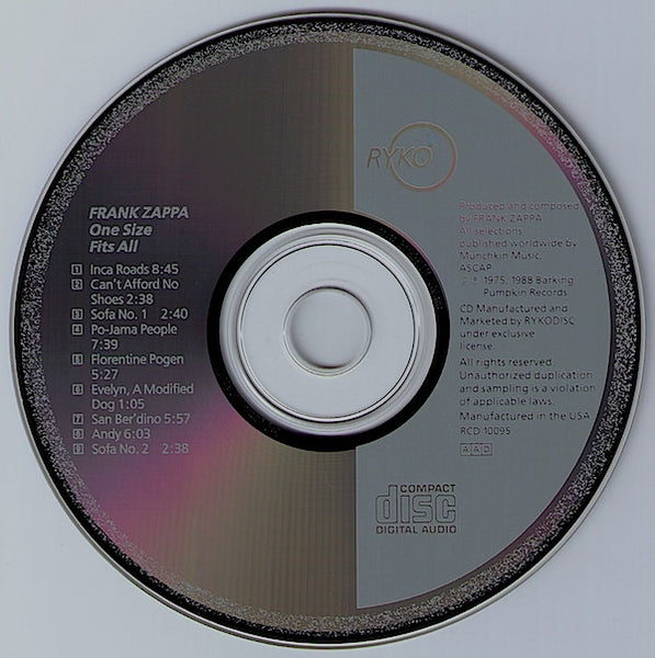 Frank Zappa And The Mothers Of Invention* : One Size Fits All (CD, Album, RE, Den)