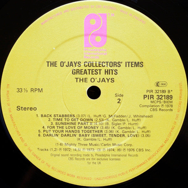 The O'Jays : The O'Jays Collectors' Items - Greatest Hits (LP, Comp, RE)