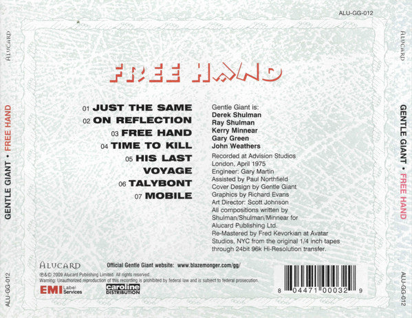 Gentle Giant : Free Hand (CD, Album, RE, RM)