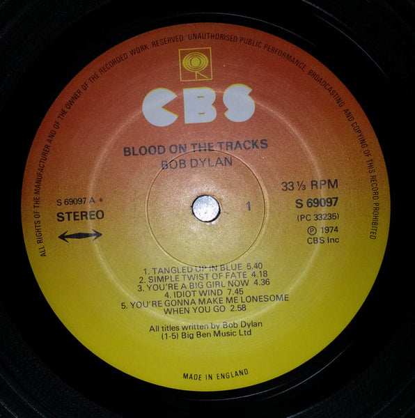 Bob Dylan : Blood On The Tracks (LP, Album, RE)
