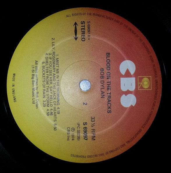 Bob Dylan : Blood On The Tracks (LP, Album, RE)