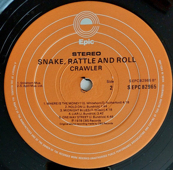 Crawler : Snake, Rattle And Roll (LP, Album)