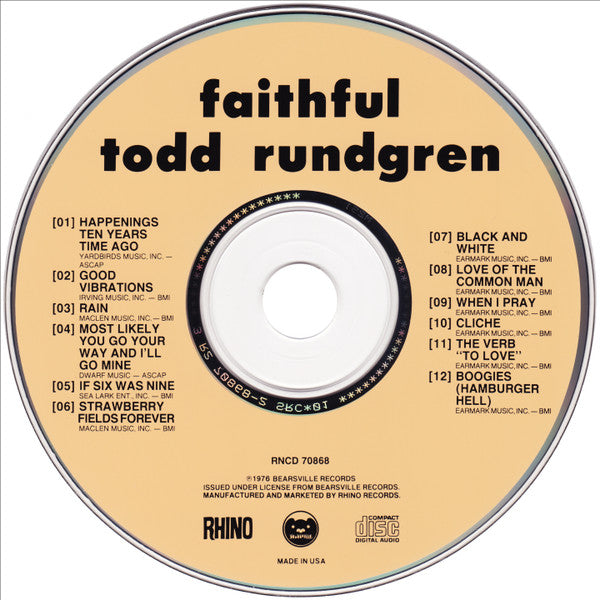 Todd Rundgren : Faithful (CD, Album, RE)