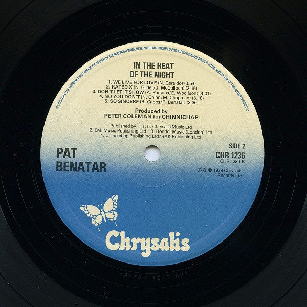 Pat Benatar : In The Heat Of The Night (LP, Album)