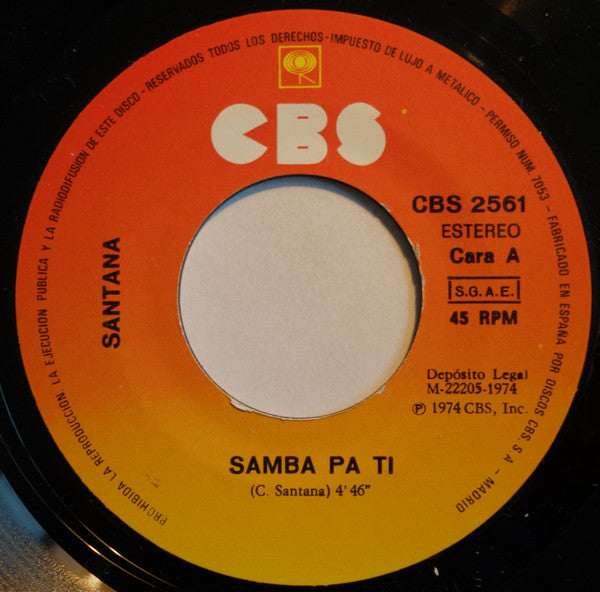 Santana : Samba Pa Ti (7", RE)