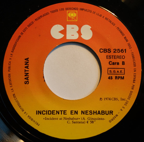 Santana : Samba Pa Ti (7", RE)