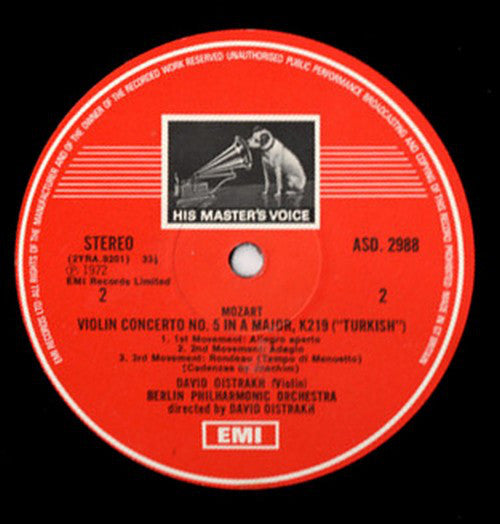 Mozart* - David Oistrakh*, Berlin Philharmonic* : Violin Concertos No. 3 & 5 (LP, Album, Comp)