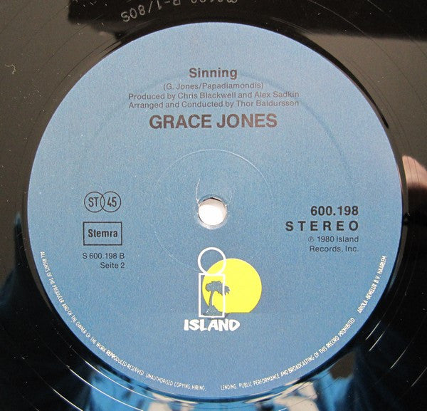 Grace Jones : Love Is The Drug / Sinning (12", Single)