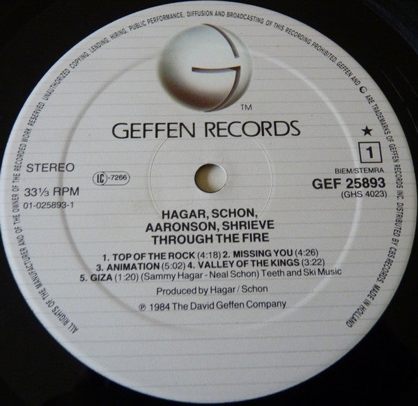 Hagar, Schon, Aaronson, Shrieve* : Through The Fire (LP, Album)