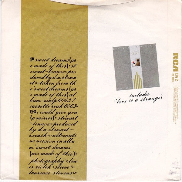 Eurythmics : Sweet Dreams (Are Made Of This) (7", Single, Sol)