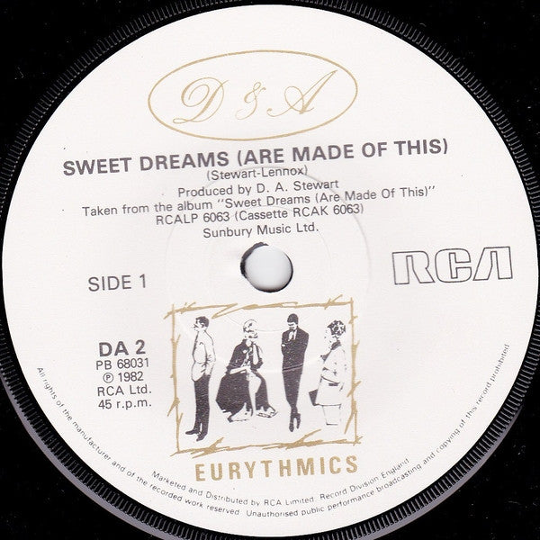 Eurythmics : Sweet Dreams (Are Made Of This) (7", Single, Sol)