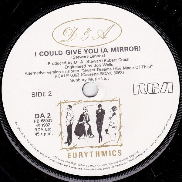 Eurythmics : Sweet Dreams (Are Made Of This) (7", Single, Sol)
