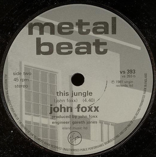 John Foxx : Europe After The Rain (7", Single)