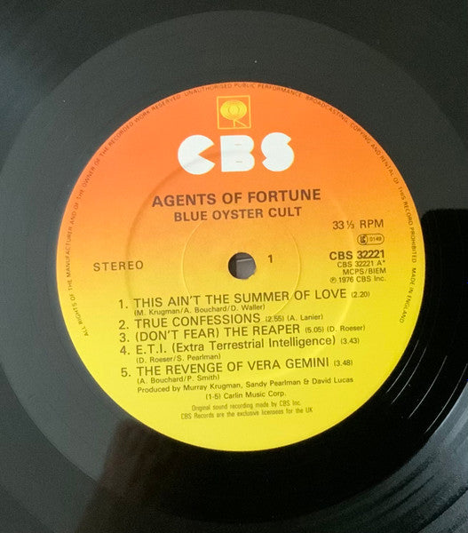 Blue Öyster Cult : Agents of Fortune (LP, RE)