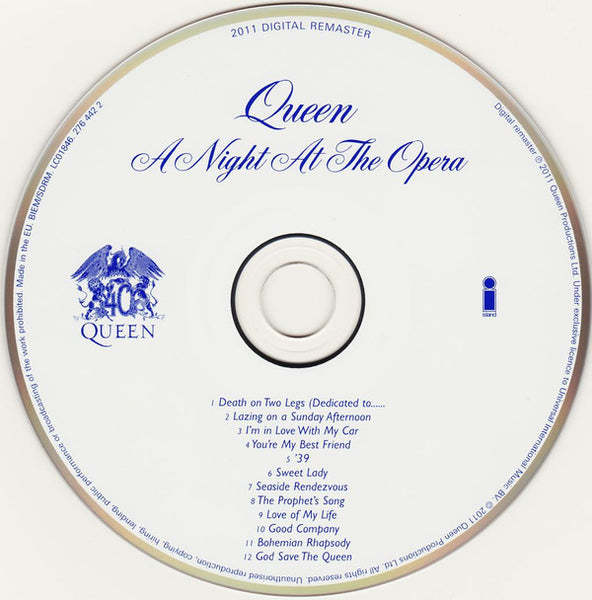 Queen : A Night At The Opera (CD, Album, RE + CD, EP + Dlx, RM)