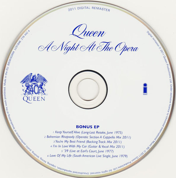 Queen : A Night At The Opera (CD, Album, RE + CD, EP + Dlx, RM)