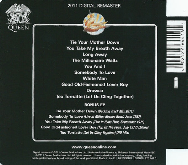Queen : A Day At The Races (CD, Album, RE + CD, EP + Dlx, RM)