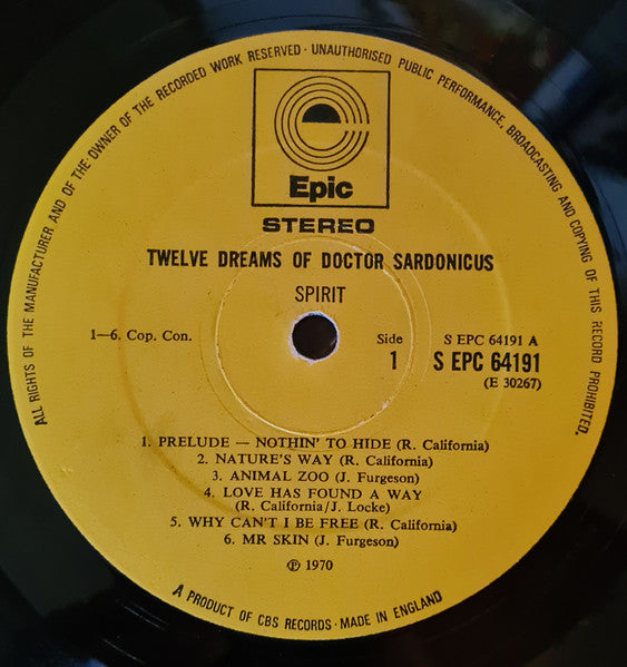 Spirit (8) : Twelve Dreams Of Dr. Sardonicus (LP, Album, M/Print, RE, Gat)