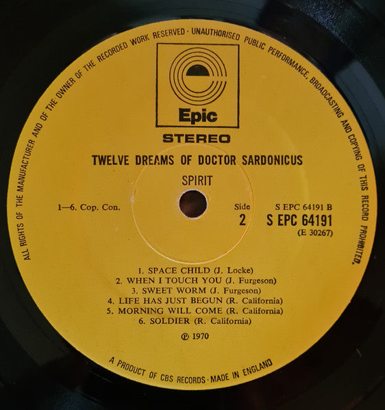 Spirit (8) : Twelve Dreams Of Dr. Sardonicus (LP, Album, M/Print, RE, Gat)