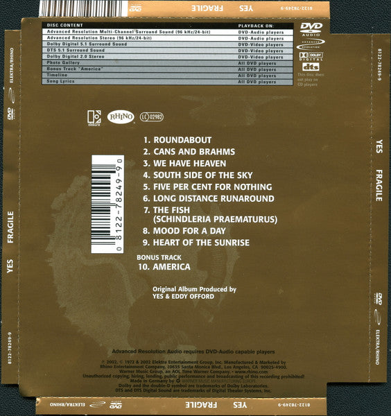Yes : Fragile (DVD-A, Album, RE, Multichannel)