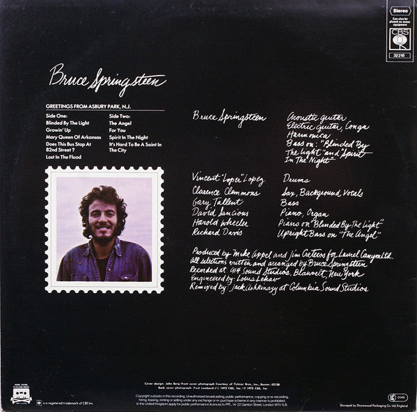 Bruce Springsteen : Greetings From Asbury Park N.J. (LP, Album, RE)