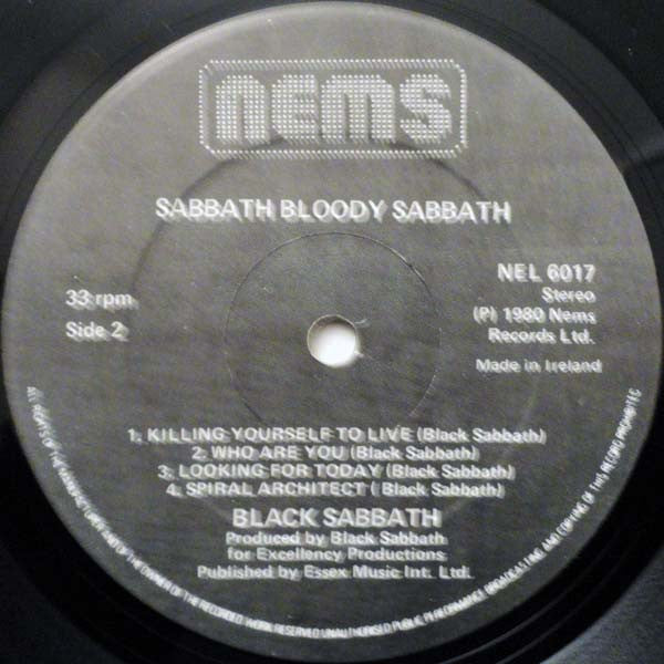 Black Sabbath : Sabbath Bloody Sabbath (LP, Album, RE)