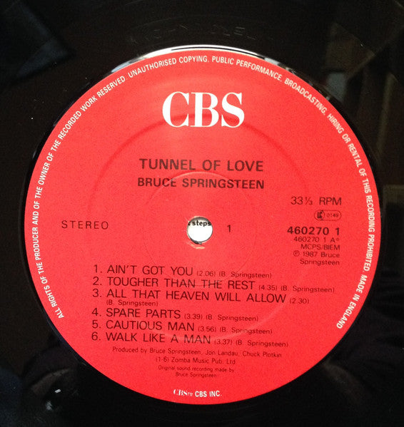 Bruce Springsteen : Tunnel Of Love (LP, Album, Tel)