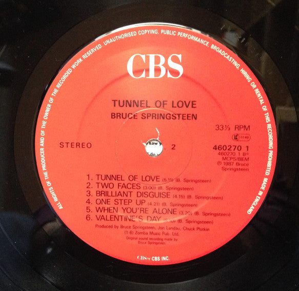 Bruce Springsteen : Tunnel Of Love (LP, Album, Tel)
