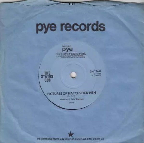 The Status Quo* : Pictures Of Matchstick Men (7", Single, Sol)