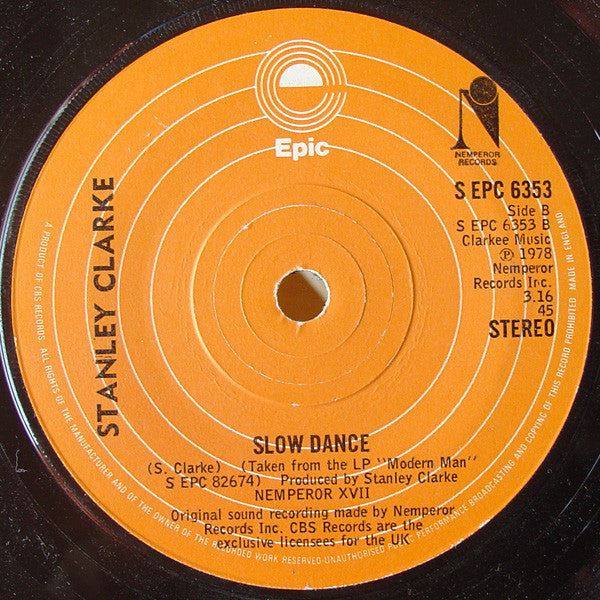 Stanley Clarke : More Hot Fun / Slow Dance (7", Single)