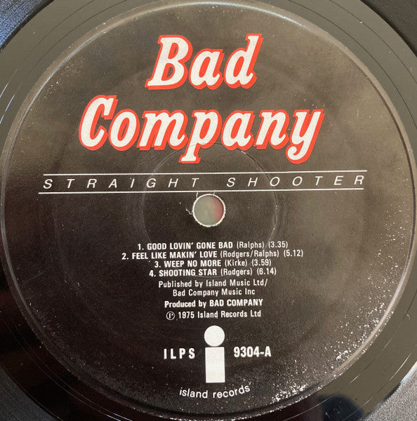 Bad Company (3) : Straight Shooter (LP, Album, IRM)