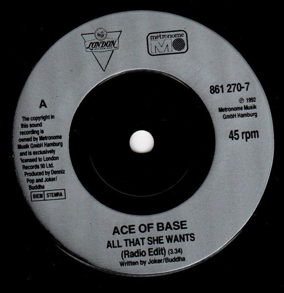 Ace Of Base : All That She Wants (Radio Edit) (7", Single, Sil)