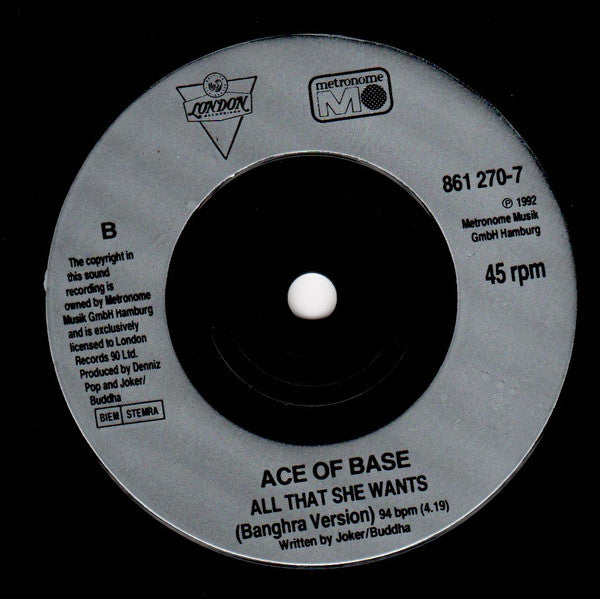 Ace Of Base : All That She Wants (Radio Edit) (7", Single, Sil)