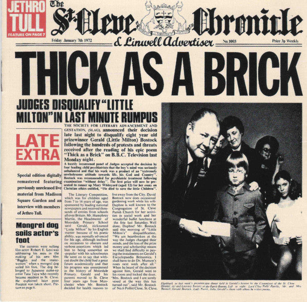Jethro Tull : Thick As A Brick (CD, Album, RE, RM)