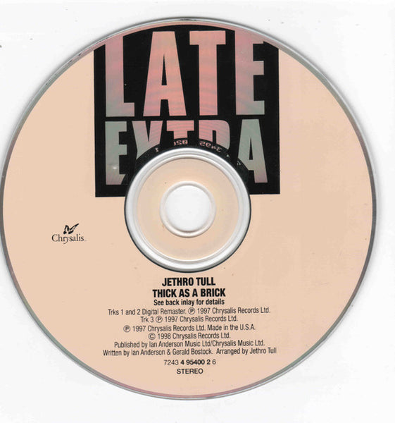 Jethro Tull : Thick As A Brick (CD, Album, RE, RM)