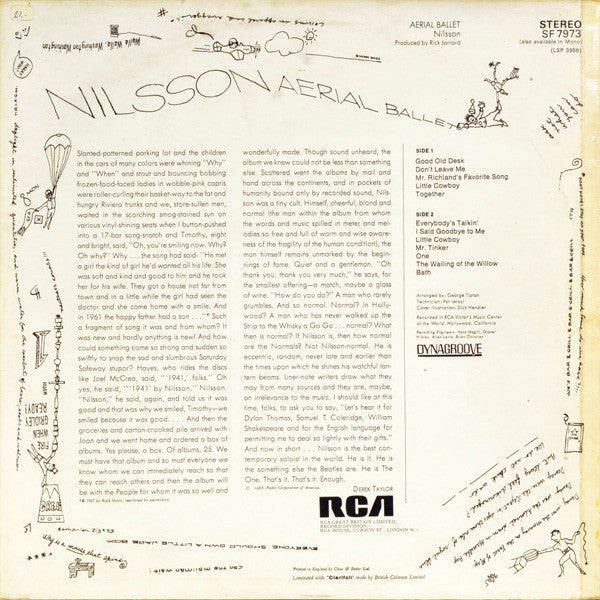 Nilsson* : Aerial Ballet (LP, Album, RE, RP)