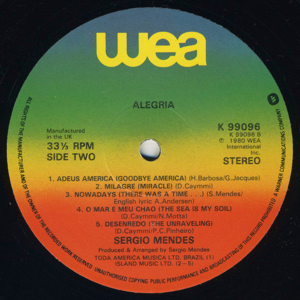 Sergio Mendes* : Alegria (LP, Album)