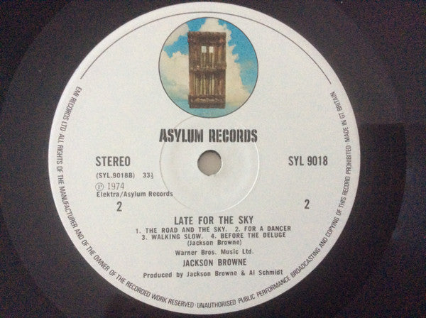 Jackson Browne : Late For The Sky (LP, Album)