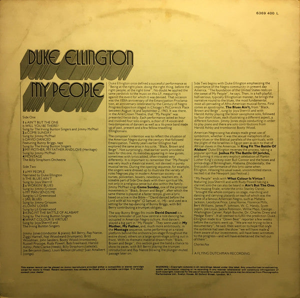 Duke Ellington : My People (LP, Album, Mono)