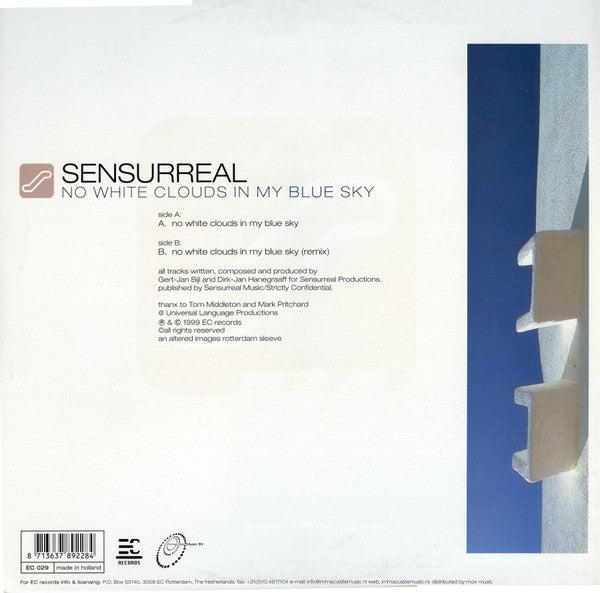 Sensurreal : No White Clouds In My Blue Sky (12")