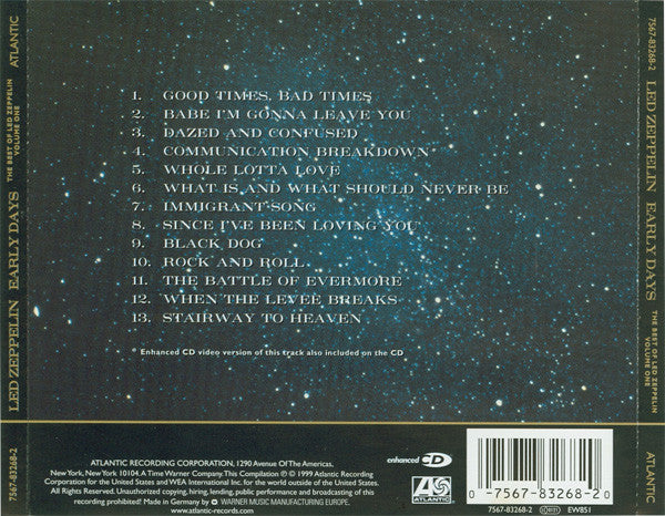 EARLY DAYS:ベスト・オブ・レッド・ツェッペリンVOL.1 [CD] Led Zeppelin – Early Days: The Best Of Led Zeppelin Volume