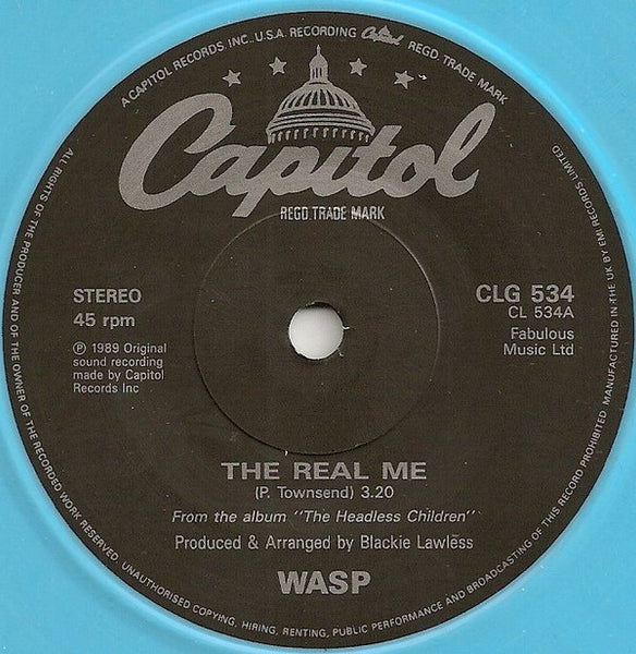 W.A.S.P. : The Real Me (7", Single, Blu)