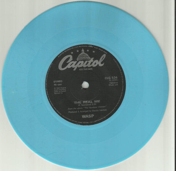 W.A.S.P. : The Real Me (7", Single, Blu)