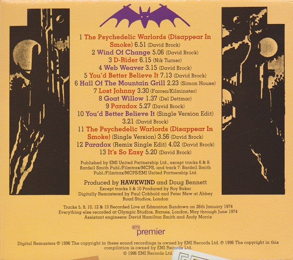 Hawkwind : Hall Of The Mountain Grill (CD, Album, RE, RM, Dig)