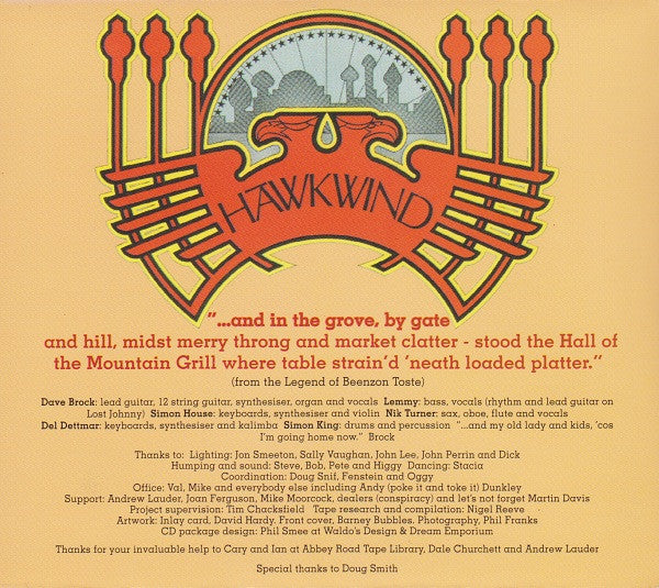 Hawkwind : Hall Of The Mountain Grill (CD, Album, RE, RM, Dig)