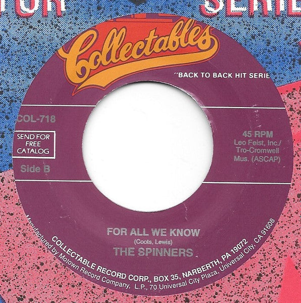 The Spinners* : Sweet Thing / For All We Know (7")