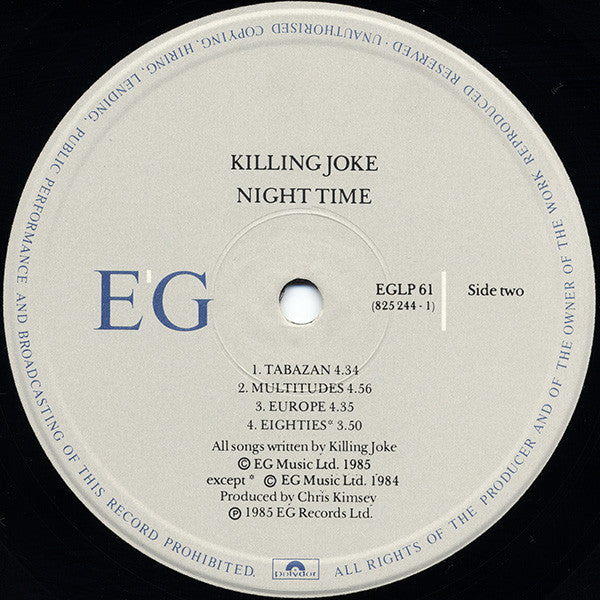 Killing Joke : Night Time (LP, Album)